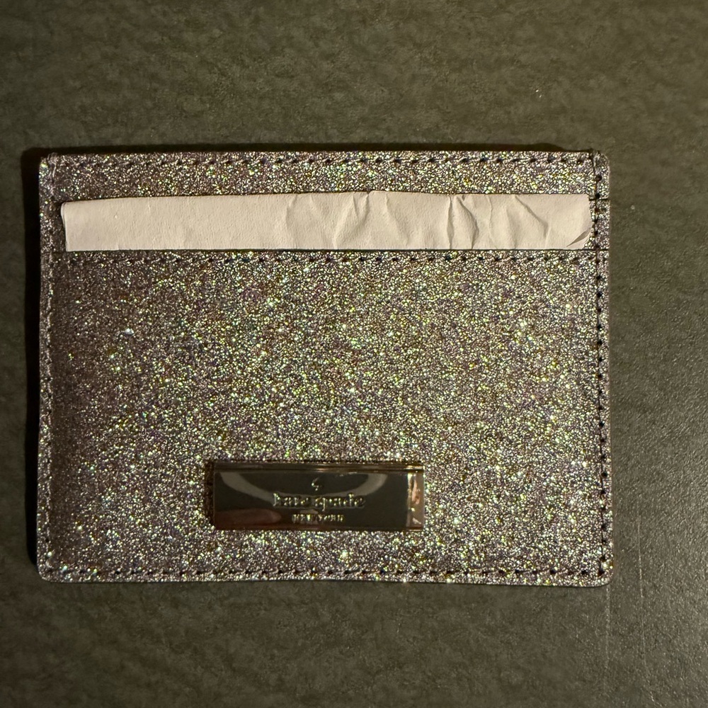 Kate Spade Silver Glitter Card Case